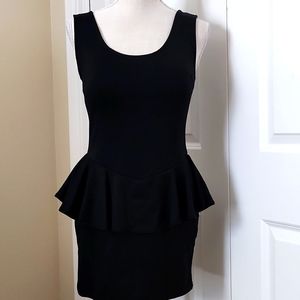 COTTON ON PEPLUM HOT BLACK MINI DRESS| GREAT CONDITION SZ S